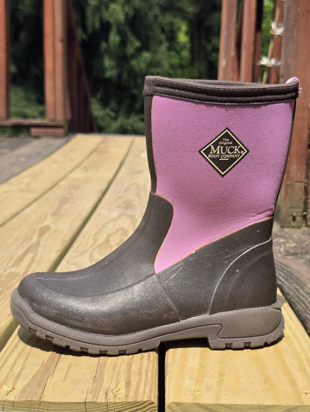 Muck Boot Women's Breezy Mid-Height, Pink, Brown  Boots, Sz 5